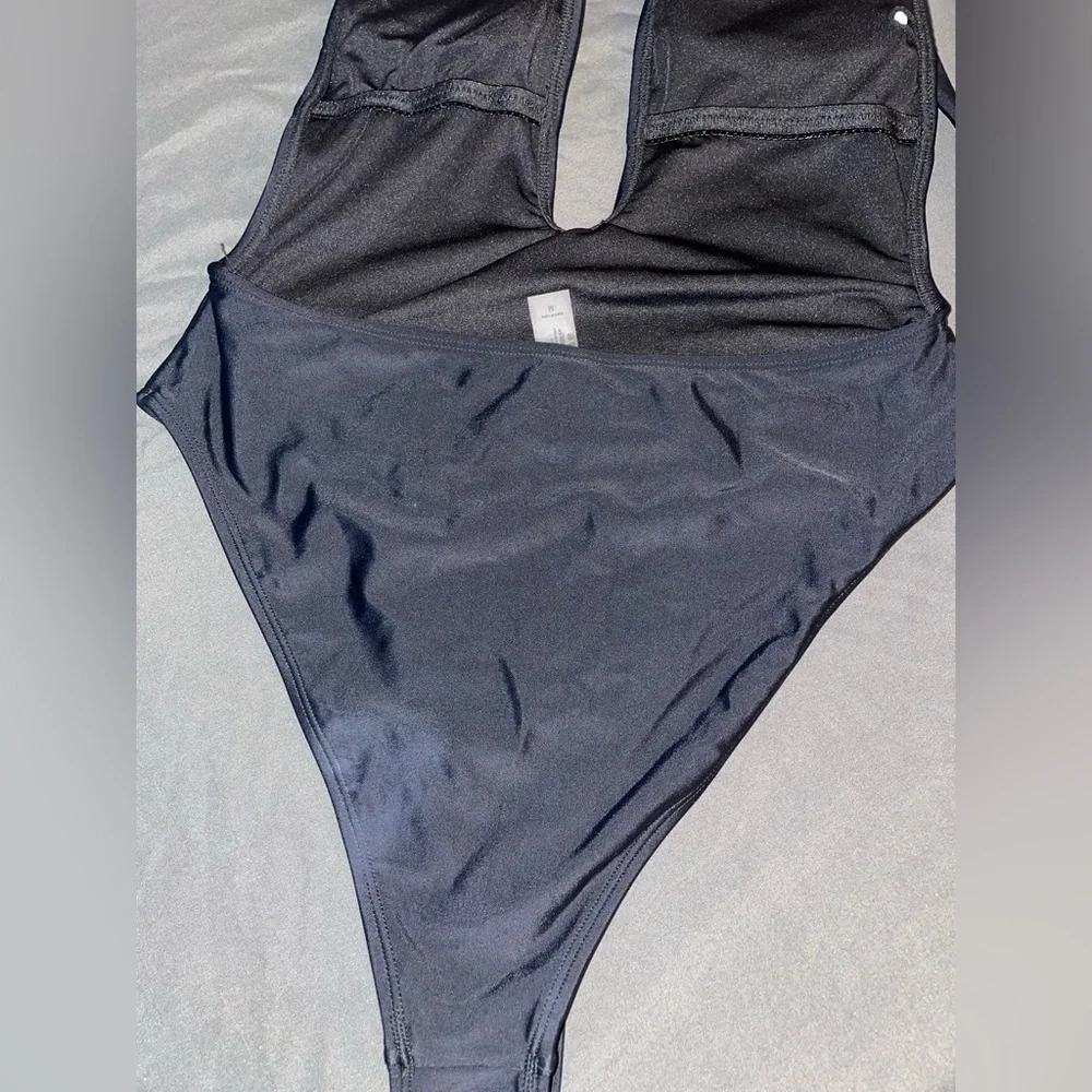 Multi-way Women’s One Piece Swimsuit High Waist Bikini with Tie Medium, Black - Picture 7 of 12